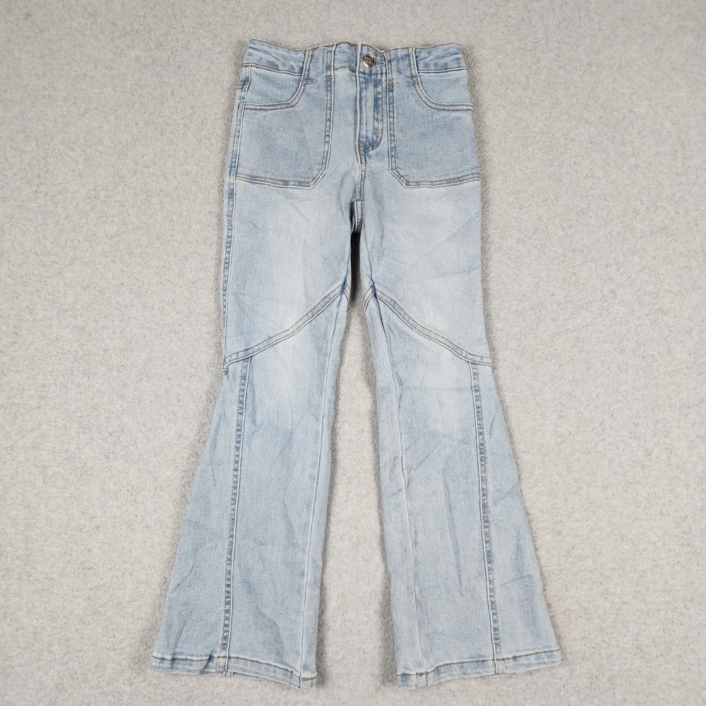 Truce Flare Jeans Girls 8 Light Blue Denim Cotton High Rise Retro Streetwear
